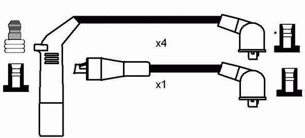 RCHD302 NGK fios de alta voltagem, kit