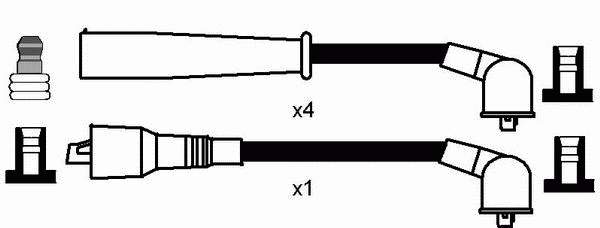 0715 NGK fios de alta voltagem, kit