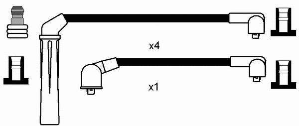 RC-SB605 NGK fios de alta voltagem, kit