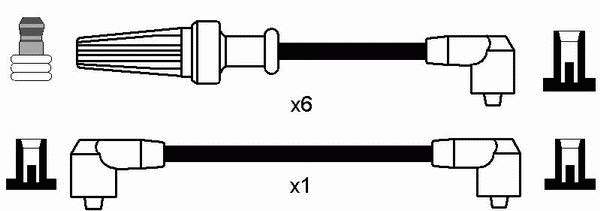 5967C1 Peugeot/Citroen fios de alta voltagem, kit