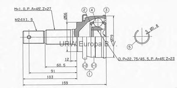 Junta homocinética externa dianteira 3921132R00 Nissan