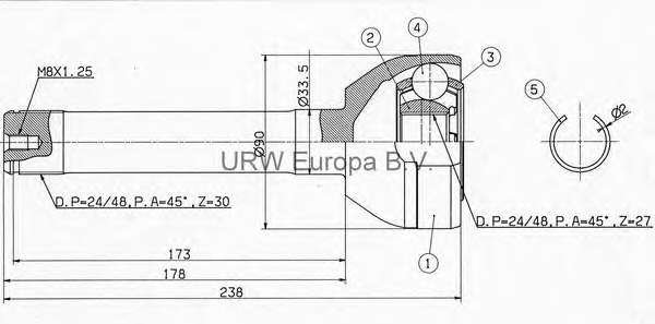 ШРУС наружный передний MS22610 URW