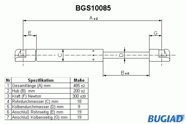 Amortecedor de tampa de porta-malas (de 3ª/5ª porta traseira) para Fiat Panda (141A)