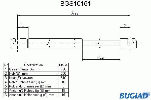 Amortecedor de tampa de porta-malas (de 3ª/5ª porta traseira) ZS03020 Japan Parts