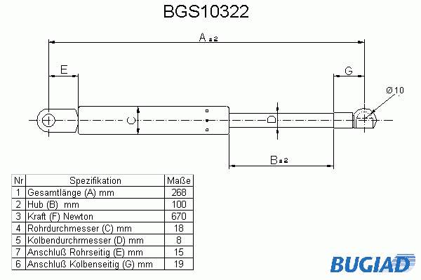 Amortecedor da capota ZS07072 Japan Parts