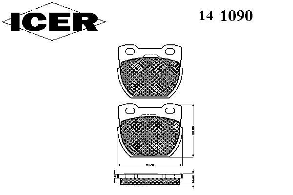Задние дисковые колодки Icer 141090