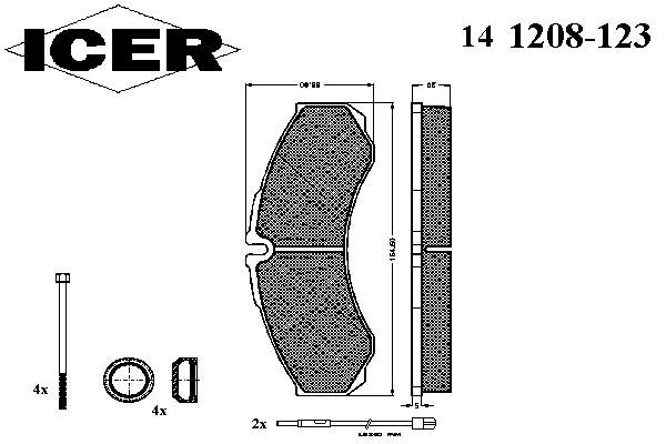 141208-123 Icer sapatas do freio traseiras de disco