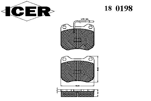 180198 Icer sapatas do freio dianteiras de disco