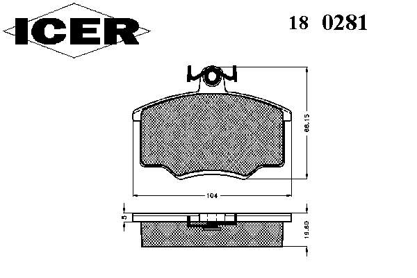 Тормозные колодки Icer 180281