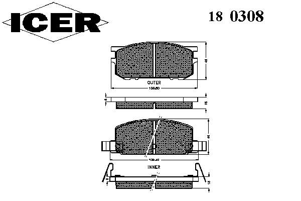 725160000 Subaru sapatas do freio dianteiras de disco