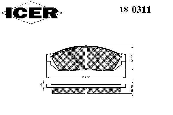 180311 Icer sapatas do freio dianteiras de disco