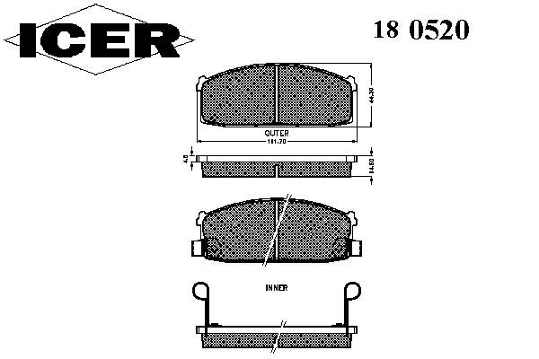 4106006F87 Nissan sapatas do freio dianteiras de disco