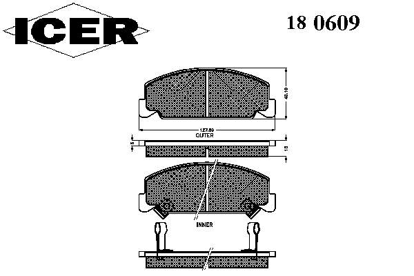 Передние тормозные колодки 180609 Icer