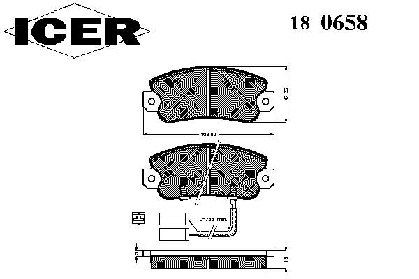 180658 Icer sapatas do freio dianteiras de disco