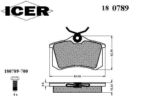 Купить 180789 Icer Колодки тормозные задние, дисковые