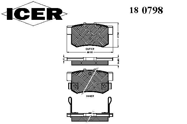 Колодки дисковые  Icer 180798 цена, от 12.71 USD