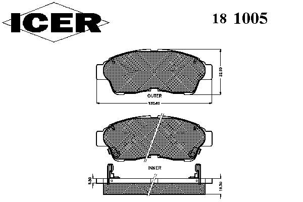 181005 Icer sapatas do freio dianteiras de disco