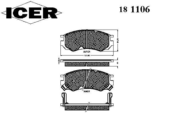 181106 Icer sapatas do freio dianteiras de disco