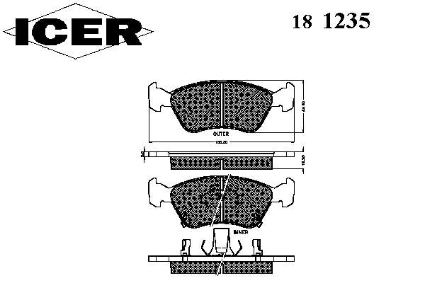 181235 Icer sapatas do freio dianteiras de disco