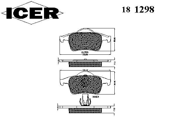 Купить 181298 Icer Колодки тормозные задние, дисковые