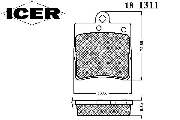 181311 Icer sapatas do freio traseiras de disco