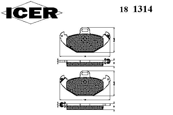 181314 Icer sapatas do freio traseiras de disco