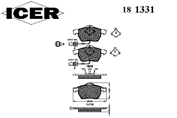Передние тормозные колодки 181331 Icer