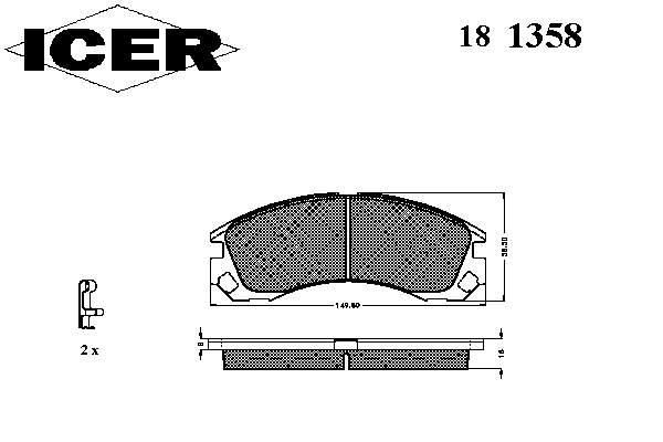 181358 Icer sapatas do freio dianteiras de disco