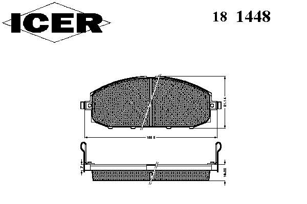 181448 Icer sapatas do freio dianteiras de disco
