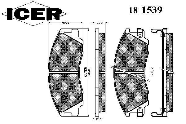 H1A0058101 Fiat/Alfa/Lancia sapatas do freio dianteiras de disco