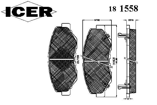181558 Icer sapatas do freio dianteiras de disco