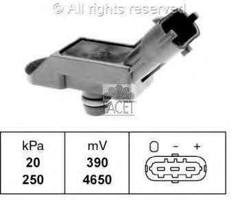 93190052 Opel sensor de pressão no coletor de admissão, map