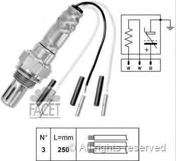 107005 Facet sonda lambda, sensor de oxigênio até o catalisador