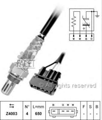 107033 Facet sonda lambda, sensor de oxigênio até o catalisador