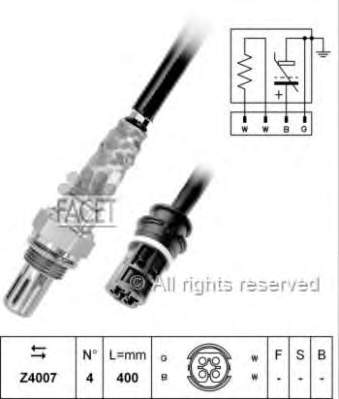 107050 Facet sonda lambda, sensor de oxigênio