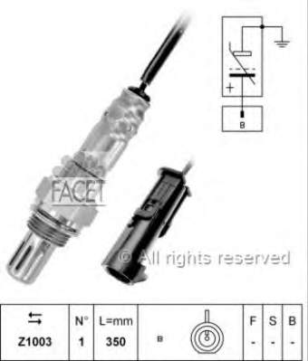 107072 Facet sonda lambda, sensor de oxigênio até o catalisador