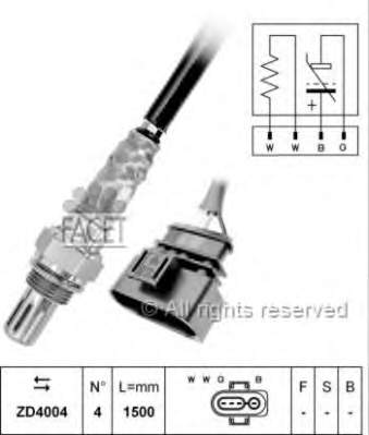 107087 Facet sonda lambda, sensor de oxigênio