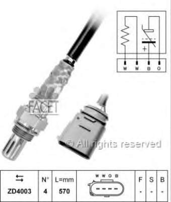 107090 Facet sonda lambda, sensor de oxigênio depois de catalisador