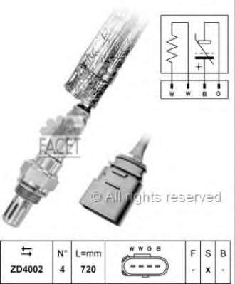 10.7163 Facet sonda lambda, sensor de oxigênio