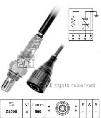 Sonda lambda, sensor de oxigênio 107188 Facet