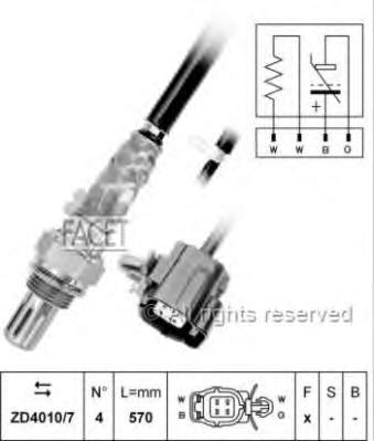 107226 Facet sonda lambda, sensor de oxigênio