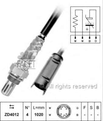 107255 Facet sonda lambda, sensor de oxigênio depois de catalisador