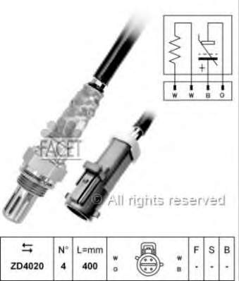 107257 Facet sonda lambda, sensor de oxigênio até o catalisador