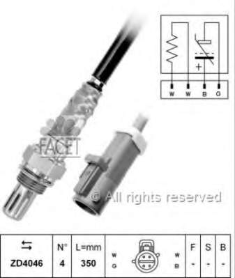 OKT19 Facet sonda lambda, sensor de oxigênio até o catalisador