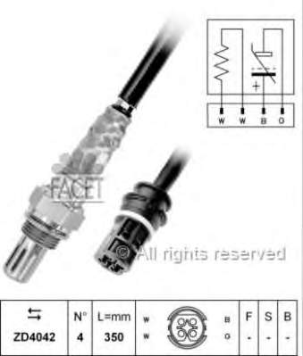 107406 Facet sonda lambda, sensor de oxigênio depois de catalisador