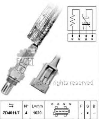 Sonda lambda, sensor de oxigênio até o catalisador 75151 FAE