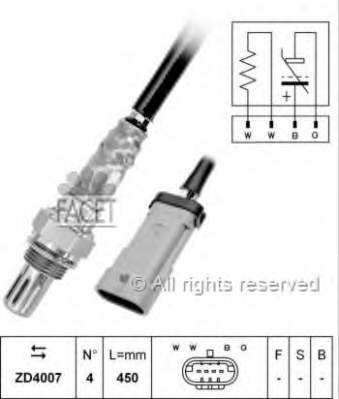 107594 Facet sonda lambda, sensor de oxigênio até o catalisador