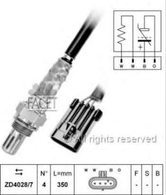 96507986 Peugeot/Citroen sonda lambda, sensor de oxigênio até o catalisador