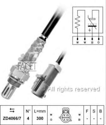 10.7687 Facet sonda lambda, sensor de oxigênio até o catalisador