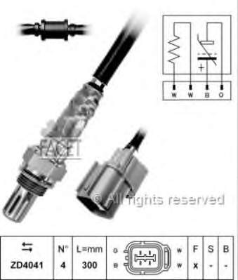 107725 Facet sonda lambda, sensor de oxigênio até o catalisador